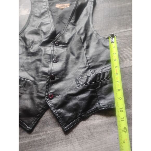 Leather Attic, Canada, Men's Size 38 Black Leather Vest - Vintage - Picture 4 of 5